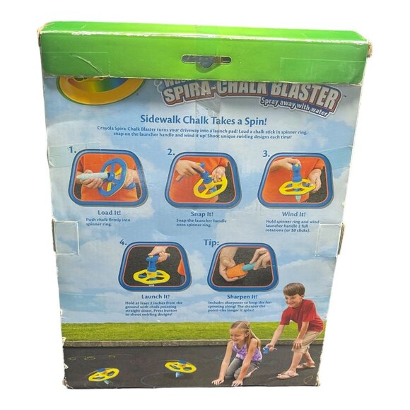 Crayola Washable Sidewalk Chalk "Spira-Chalk Blaster" 9-Piece Set - New - Picture 3 of 7